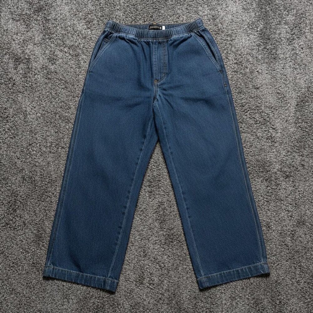Roman's Pull On Jeans Pants Womens Plus 14WP Dark Wash Classic Fit 30x27 Denim